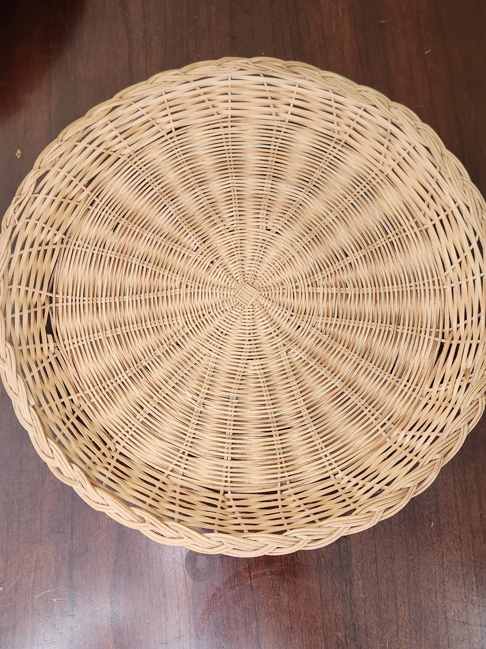 Vintage Set 6 10 Inch Wicker Paper Plate Holders Chargers Basket Trays Picnic